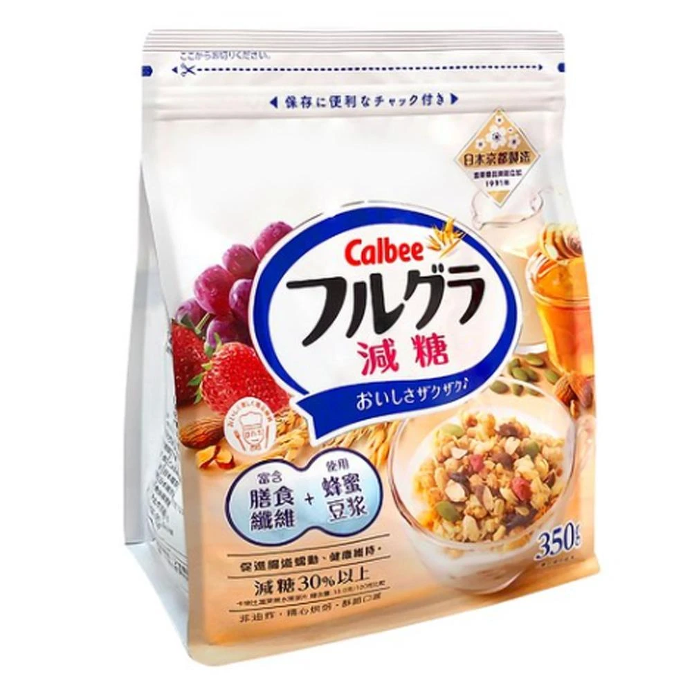 【Calbee 卡樂比】5Cgo🏆卡樂比 富果樂 減糖麥片 350g （ 減糖30%以上，卡樂比麥片使用蜂蜜與豆漿，提供自然甜味，減少負擔/日本製造）KP159186910429187 —303