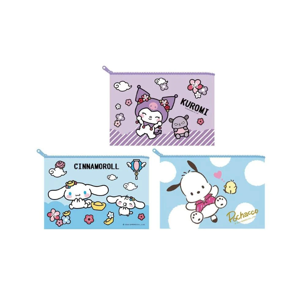 【SANRIO 三麗鷗】歡樂系列 可愛資料袋 (中)-酷洛米/大耳狗/帕恰狗