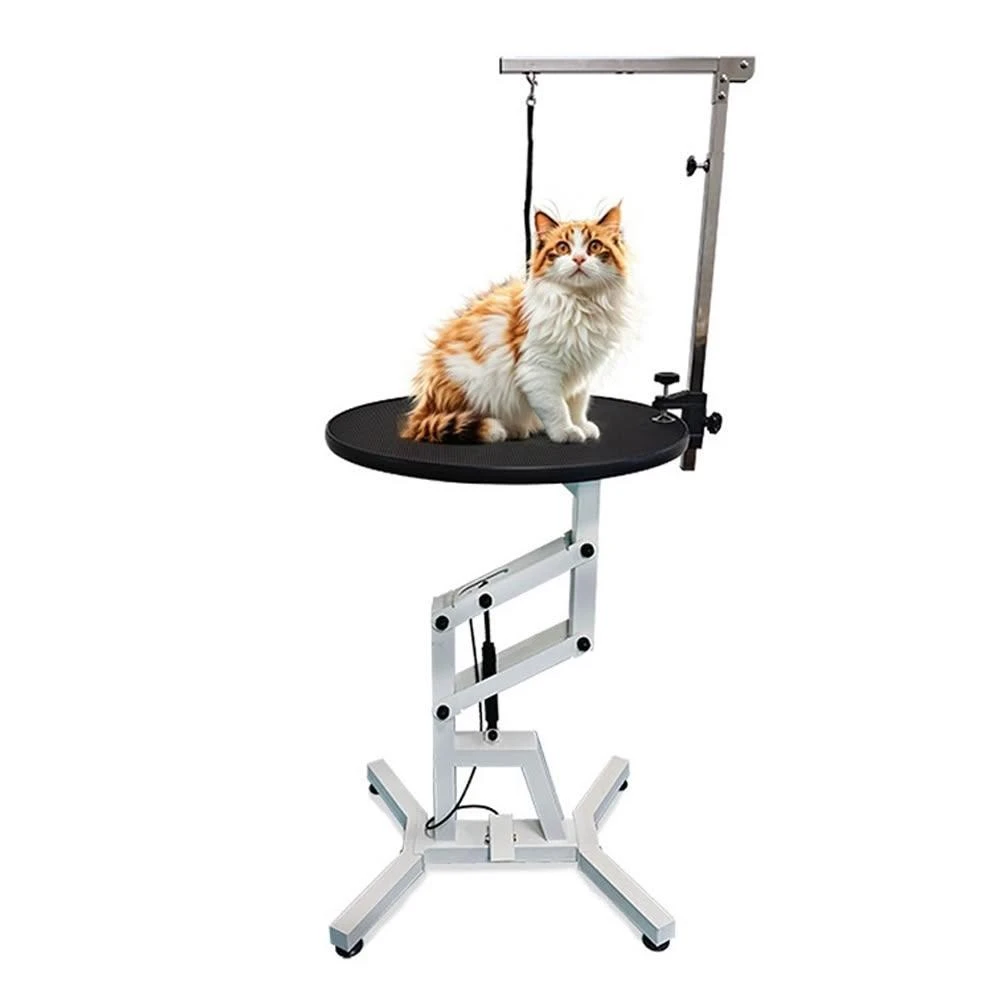 【ChocoPet 趣寵】寵物美容桌 桌面60cm 洗澡吹剪毛气压旋轉升降（寵物美容工具桌 寵物美容圓桌 貓狗）