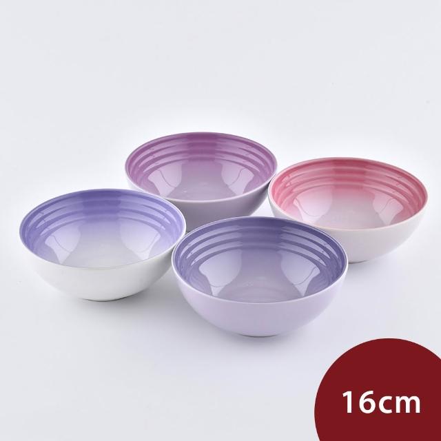 Le Creuset】Le Creuset 復古調色盤系列早餐穀片碗組16cm 4入藍