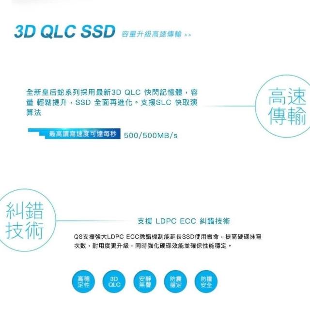 【ANACOMDA 巨蟒】QS 480GB / 960GB SATA III 2.5吋 內接固態硬碟 SSD