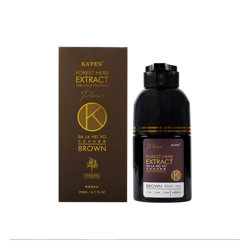 KAFEN 卡氛】SA LA HEI YO 何首烏染髮膏200ml-暮褐色咖啡棕/耀