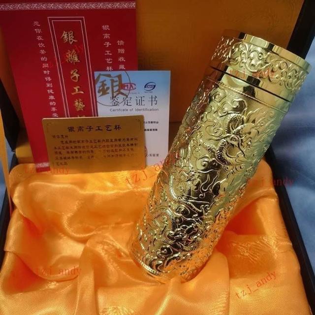 純銀杯　約90g Amazon.com: 999 純銀健康護理杯水杯銀茶杯高檔男女保溫瓶杯新奇