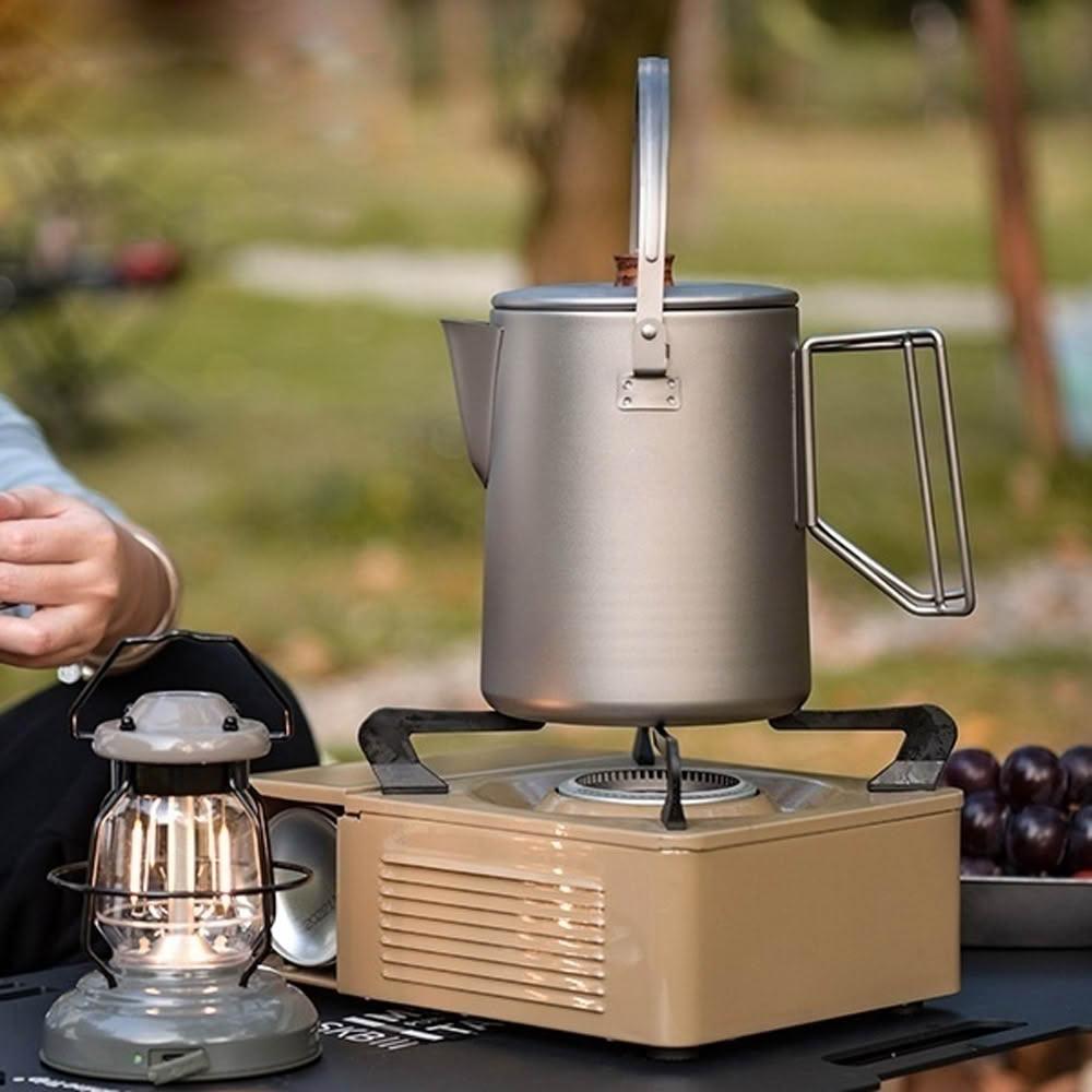 TEMPEST】1500ml 吊掛純鈦可折疊燒水壺鳥嘴( 鈦壺茶壺純鈦開水壺