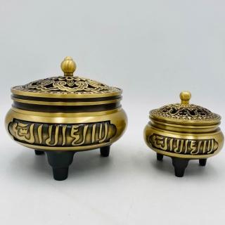 古德金香】回文三足爐/ 銅製檀香爐沉香爐熏香爐盤香爐中元普渡
