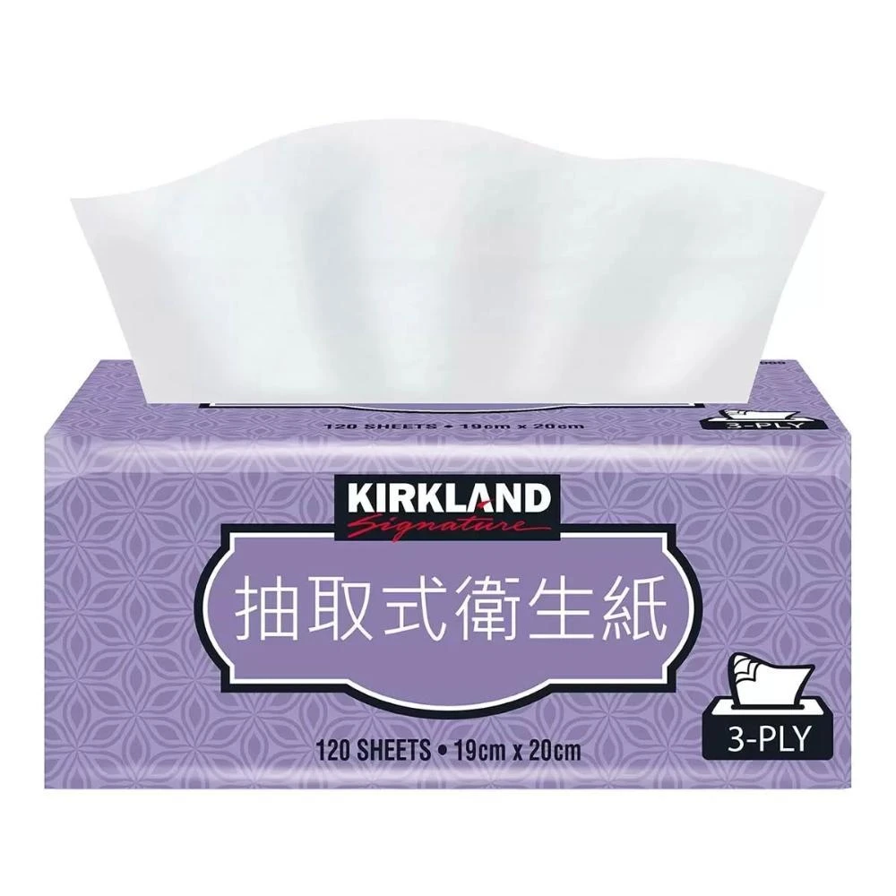 【Kirkland Signature 科克蘭】衛生紙 單包 三層抽取式 每包120抽 (若選超取單筆訂單最多6包)