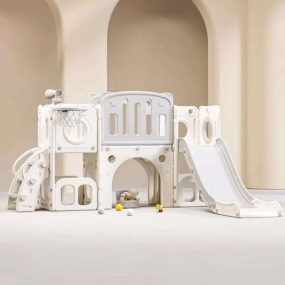 【LEMU 樂牧】兒童加長加大溜滑梯投籃/套圈多功能溜滑梯兒童節禮物(溜滑梯/兒童滑梯/室內溜滑梯/室內滑滑梯)