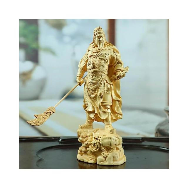 免運木雕關公武財神像黃楊木雕刻工藝手工藝品家居關二爺人物擺件
