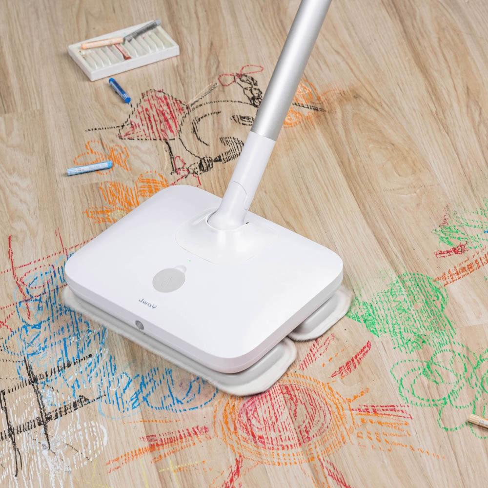 【JWAY】無線電動擦地機｜高頻1050次振動＋噴水拖地｜2kg超輕量 打蠟/擦地/拖地三合一｜JY-CM01