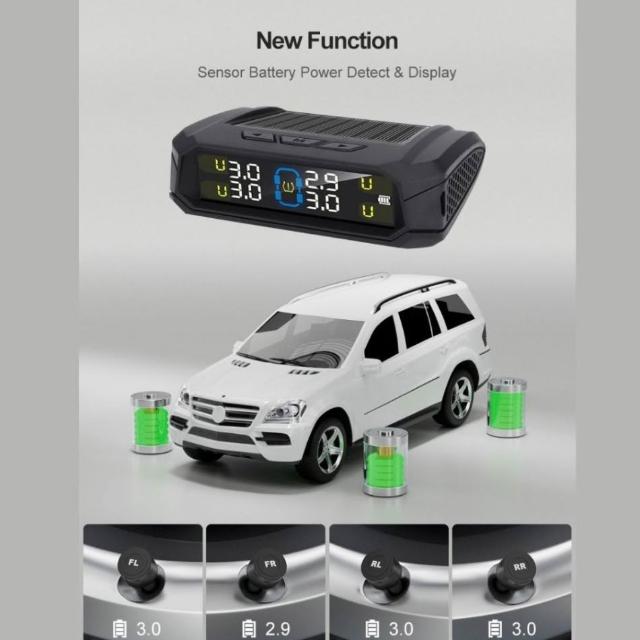 太陽能無線胎壓偵測器 TPMS｜汽車輪胎偵測｜胎壓胎溫顯示 SUV休旅 胎壓偵測器