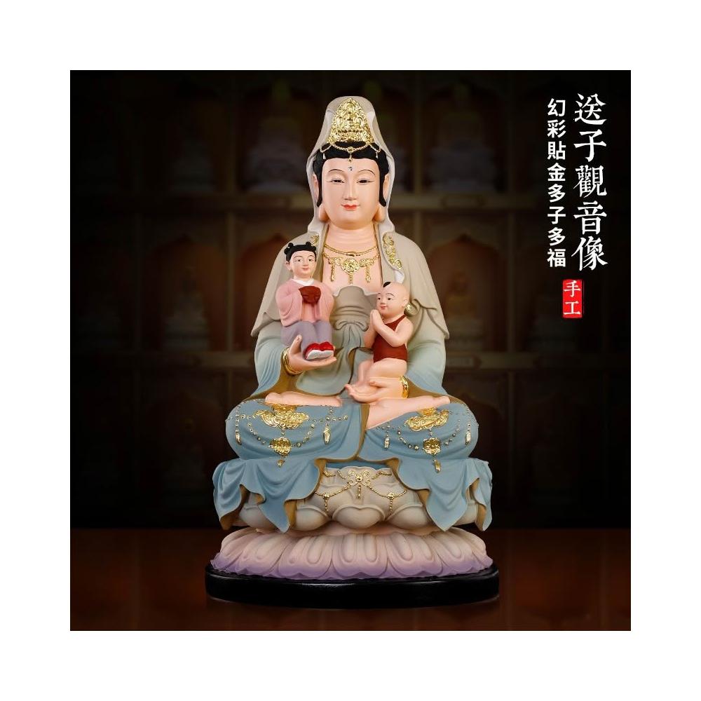 觀音送子 木雕送子观音像|康雍拍卖