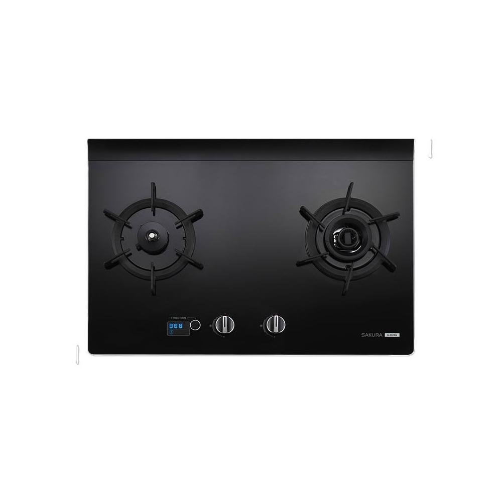 【SAKURA 櫻花】G2928G 智能雙炫火二口玻璃檯面爐 (含標準安裝) G-2928GB｜ 檯面爐｜大面板｜雙炫火｜智能定溫｜