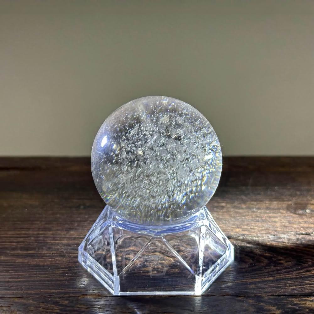 水晶球 御古齋】天然清透料白水晶球水晶球彩虹光淨化心靈有球必應增強磁場風水
