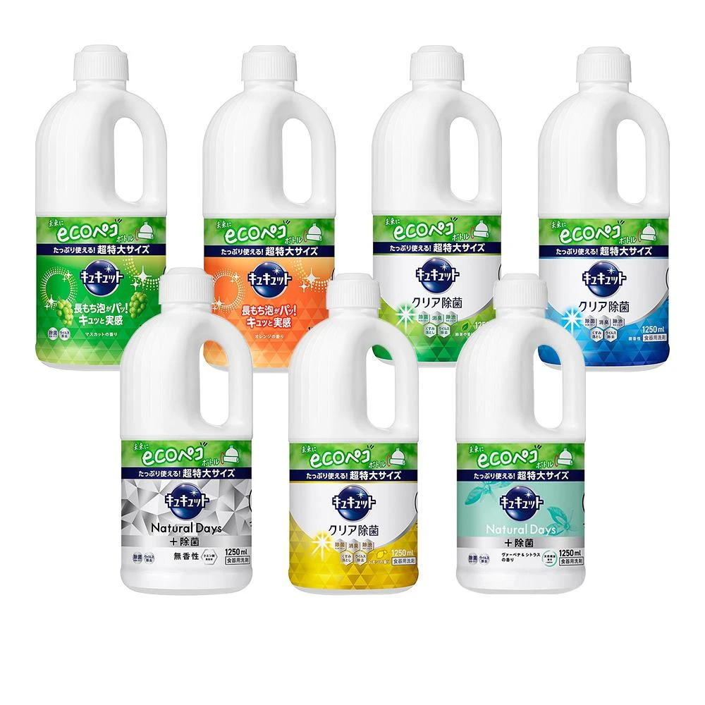 【Kao 花王】日本 珂珂透 cucute 超濃縮洗碗精 大容量 補充瓶1250ml