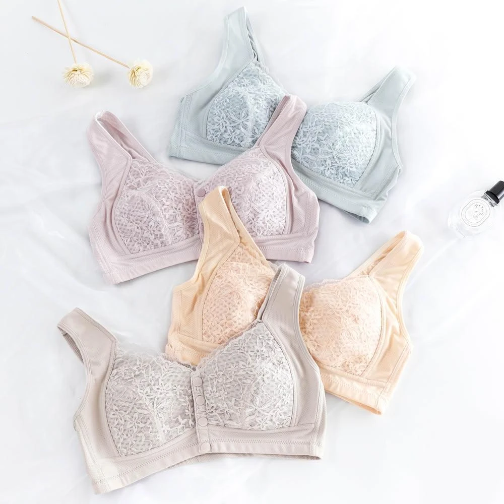 【唐朵拉】蠶絲輕薄前扣式內衣 無鋼圈內衣/零著感無痕內衣/哺乳內衣/加大尺碼36.38.40.42.44 (8005)-唐朵拉