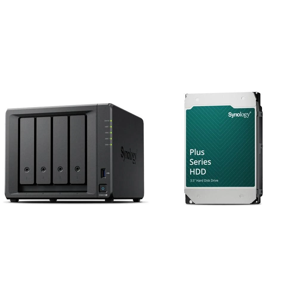 【Synology 群暉科技】〈自MO價〉DS925+ 4Bay NAS+Synology HAT3310 PLUS 12TB NAS硬碟(X2)