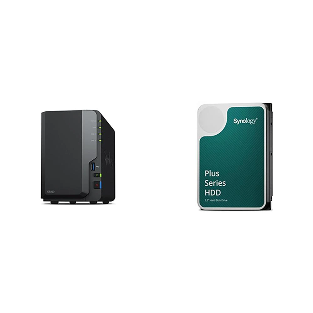【Synology 群暉科技】〈自MO價〉DS223 2Bay NAS+Synology HAT3300 PLUS 6TB NAS硬碟(X2)