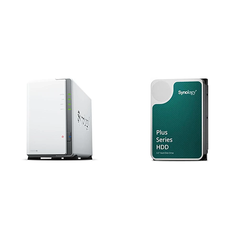 【Synology 群暉科技】〈自MO價〉 DS223j 2Bay NAS+Synology HAT3300 PLUS 6TB NAS硬碟(X2)