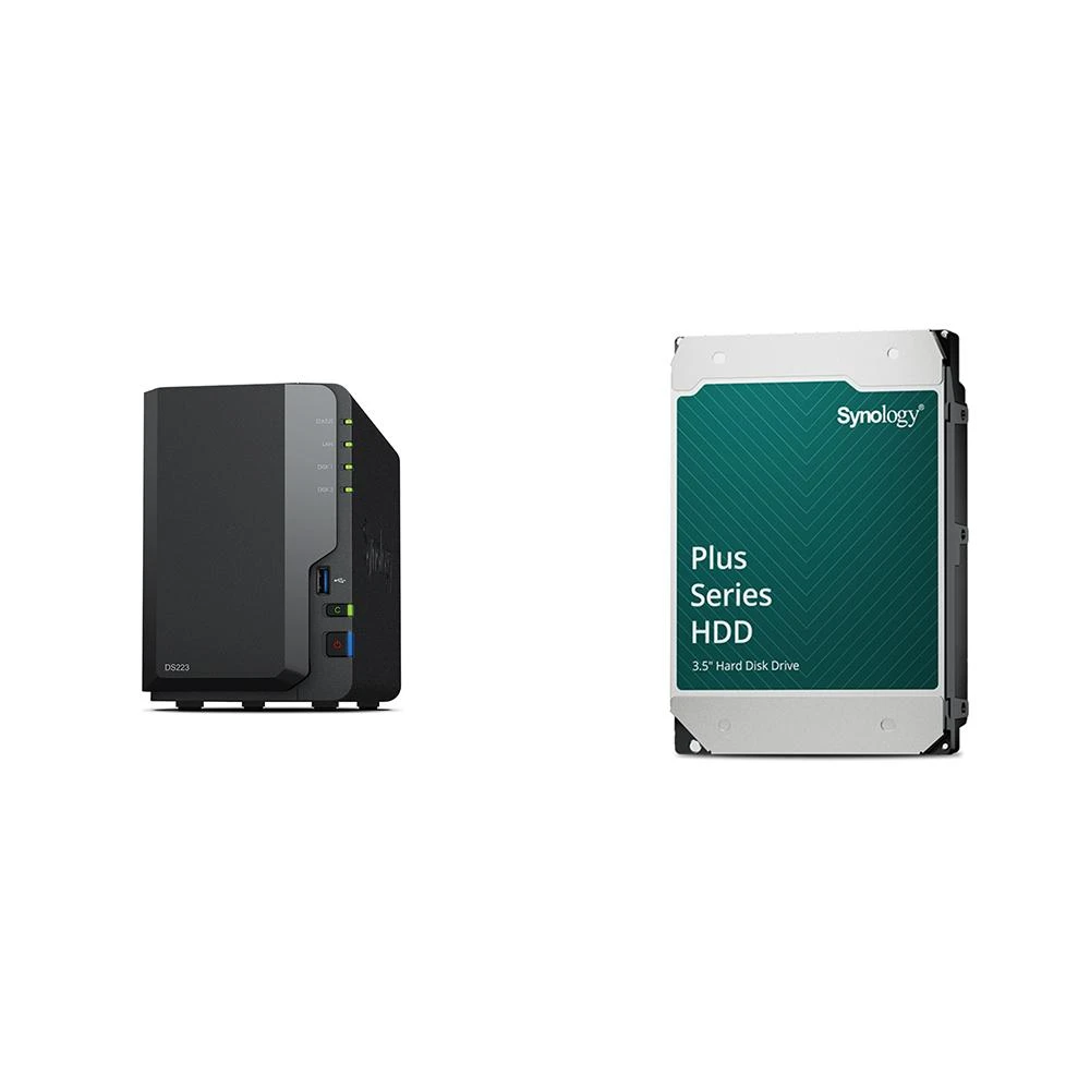 【Synology 群暉科技】〈自MO價〉DS223 2Bay NAS+Synology HAT3310 PLUS 16TB NAS硬碟(X2)