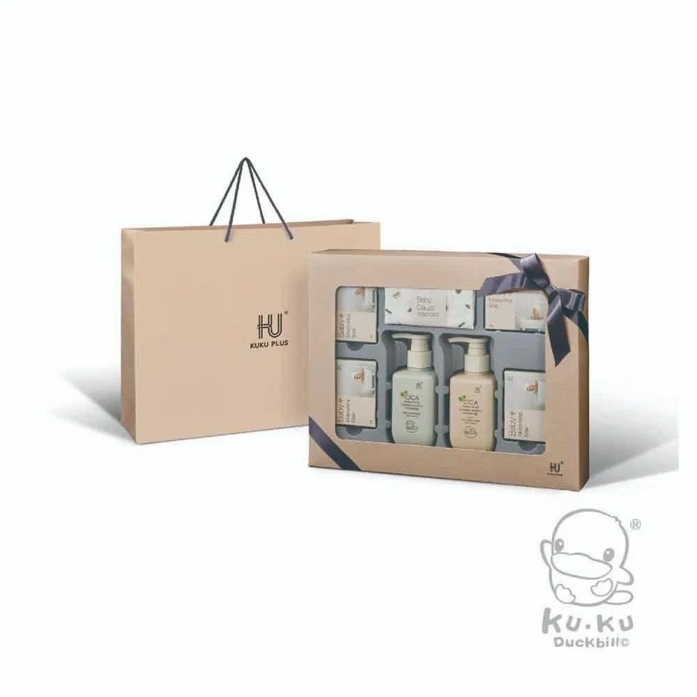 【KU.KU. 酷咕鴨】PLUS 舒敏積雪草寶寶沐浴禮盒系列