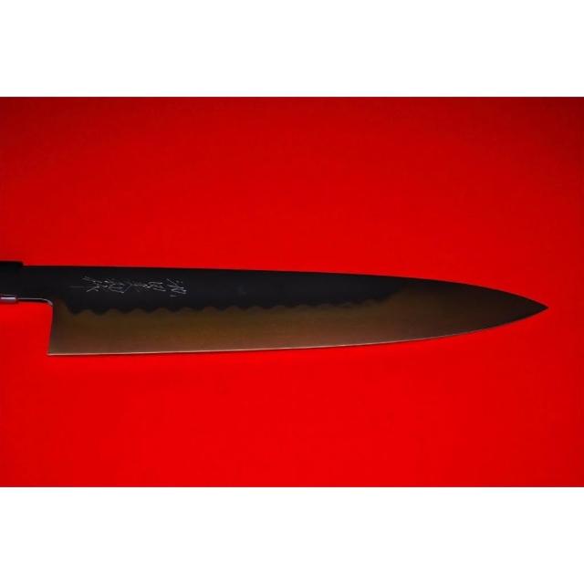 池田美和 刺身 柳刃 水本焼 青一鋼 全鏡面 褐返し 尺