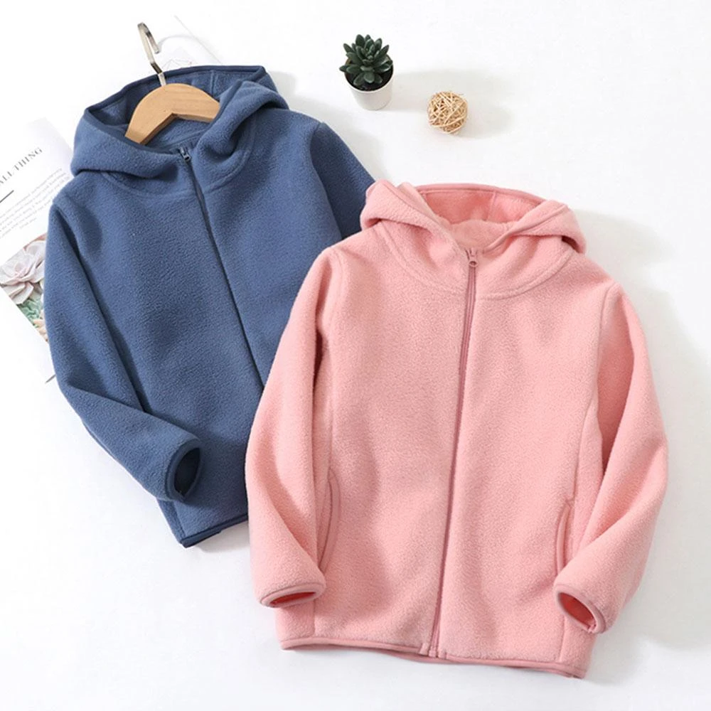 i揪團 中大童搖粒絨保暖外套 秋冬外套 男童 女童 兒童外套 連帽外套 休閒運動外套(D02-20)