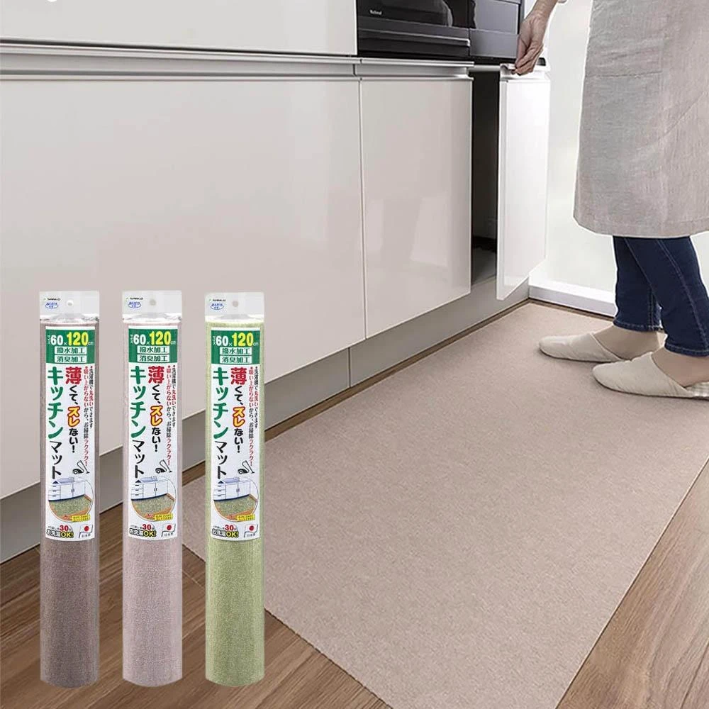 【Sanko】日本製止滑廚房地墊 120x60cm ｜吸附式 免膠 ｜防滑墊 地毯