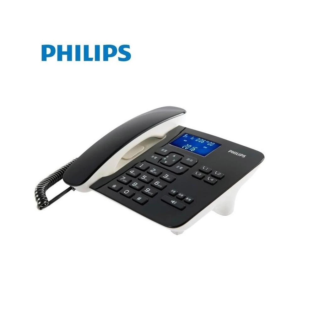 【Philips 飛利浦】PHILIPS 飛利浦 時尚設計 超大螢幕双接孔 有線電話/有線電話機/市內電話機 CORD492B/CORD492W