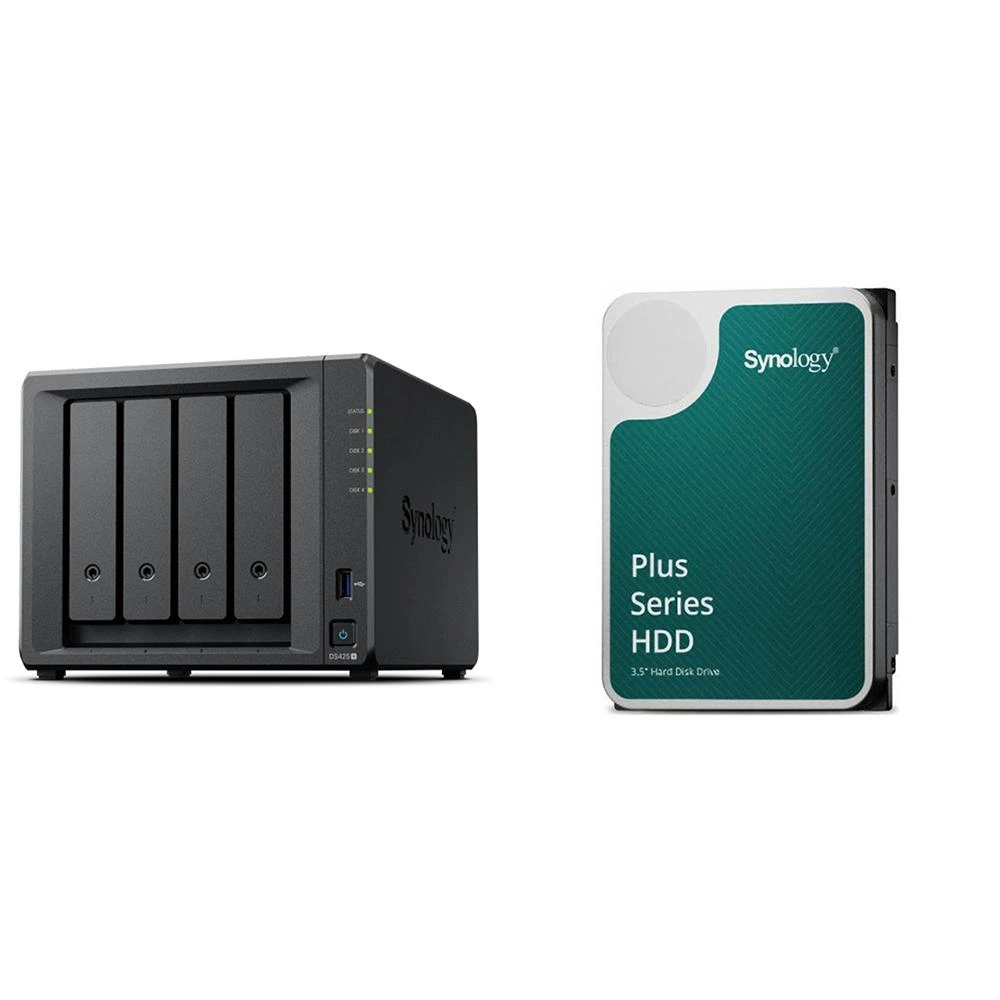 【Synology 群暉科技】〈自MO價〉DS425+ 網路儲存伺服器+HAT3300 PLUS 6TB NAS硬碟(X2)