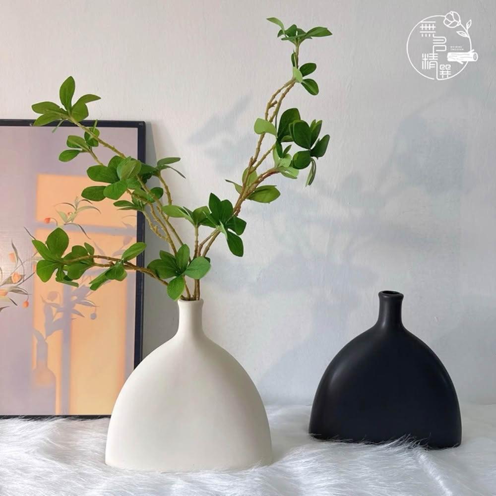三角花瓶素胚花瓶陶瓷花品侘寂風盆器花器客廳裝飾乾燥花花瓶鮮花