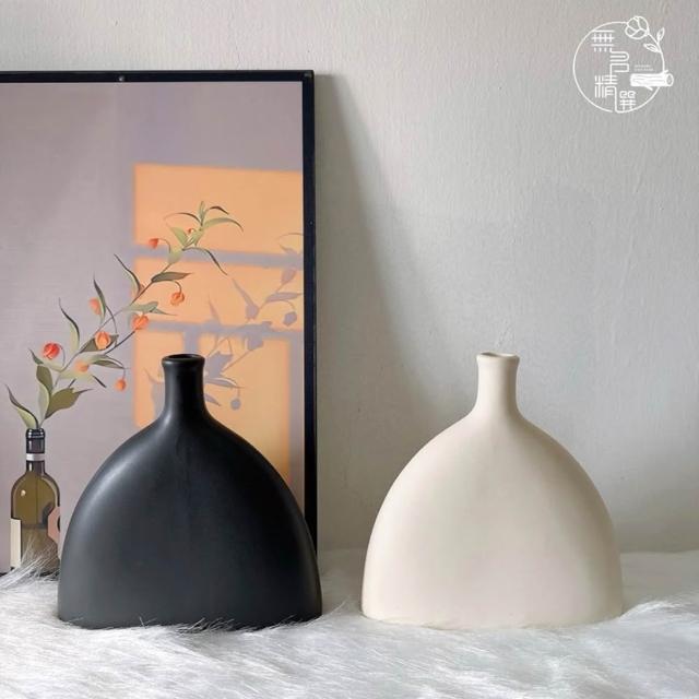 三角花瓶素胚花瓶陶瓷花品侘寂風盆器花器客廳裝飾乾燥花花瓶鮮花