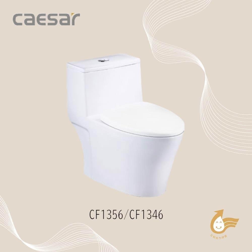 【CAESAR 凱撒衛浴】金級省水單體馬桶 抗菌便座 親水膜 CF1356/CF1456(單體馬桶)