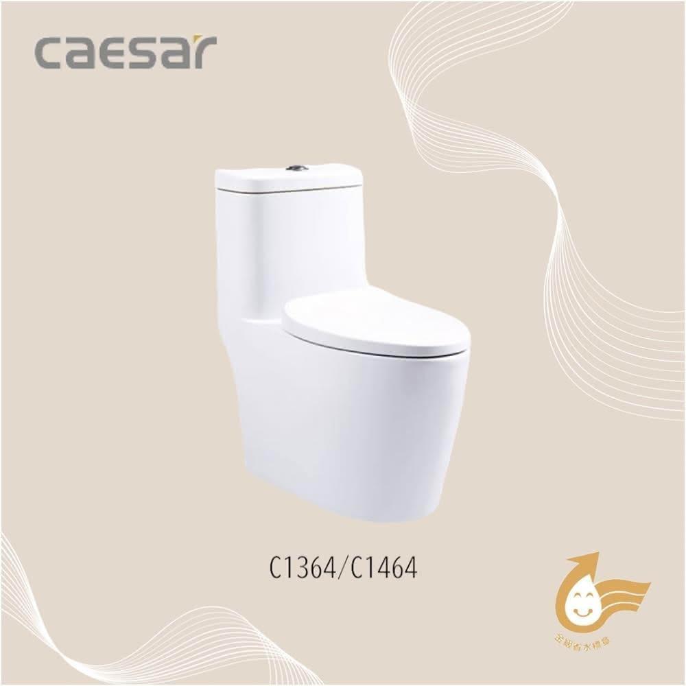 【CAESAR 凱撒衛浴】圓潤外型單體馬桶 抗菌便座 單段沖水C1364/C1464(單體馬桶)