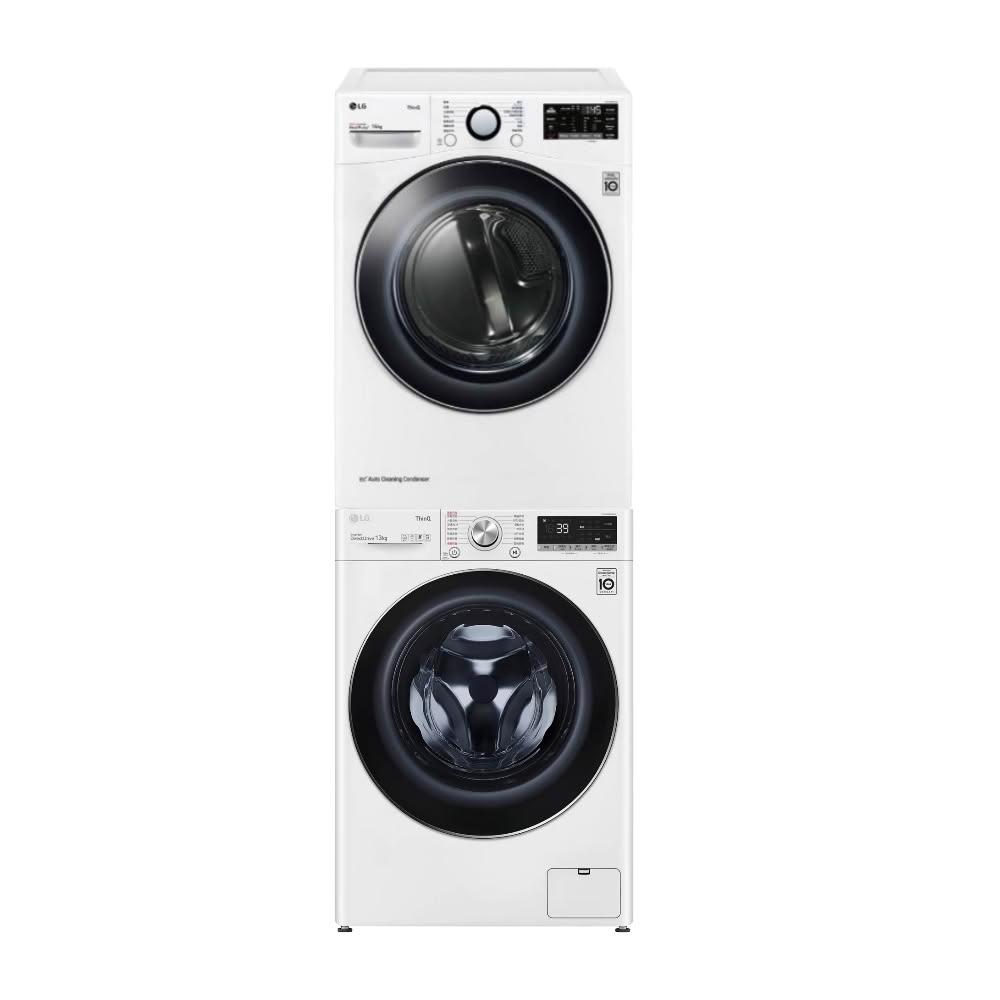 【LG 樂金】上層10公斤免曬衣機+13公斤蒸洗脫滾筒洗衣機WD-S13VBW-WR-100VW