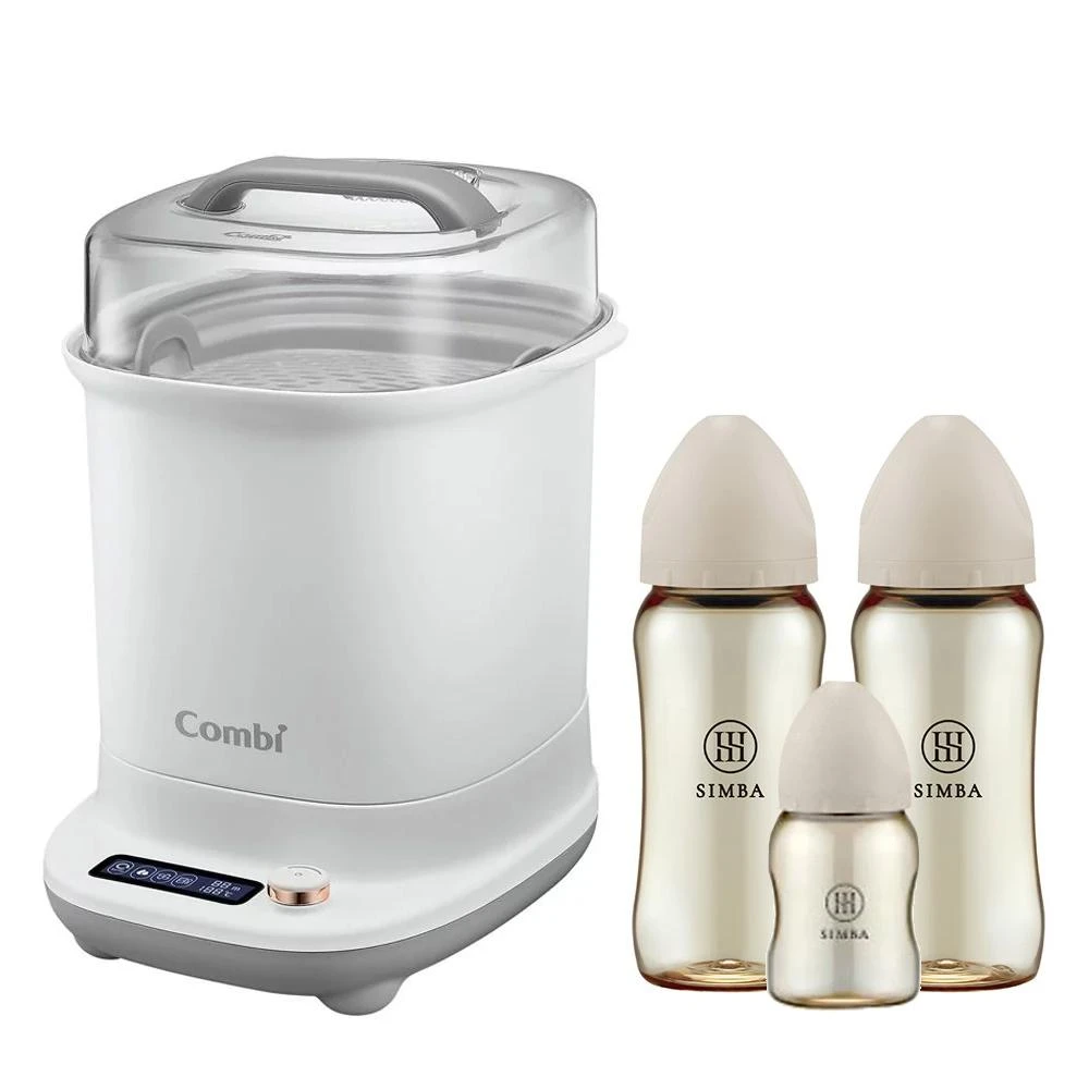 【Combi】*新生兒必備*康貝GEN3消毒溫食多用鍋＋奶瓶組200mL＋270mL*2(十字/圓孔)(新生兒必備清單；寶寶共和國)