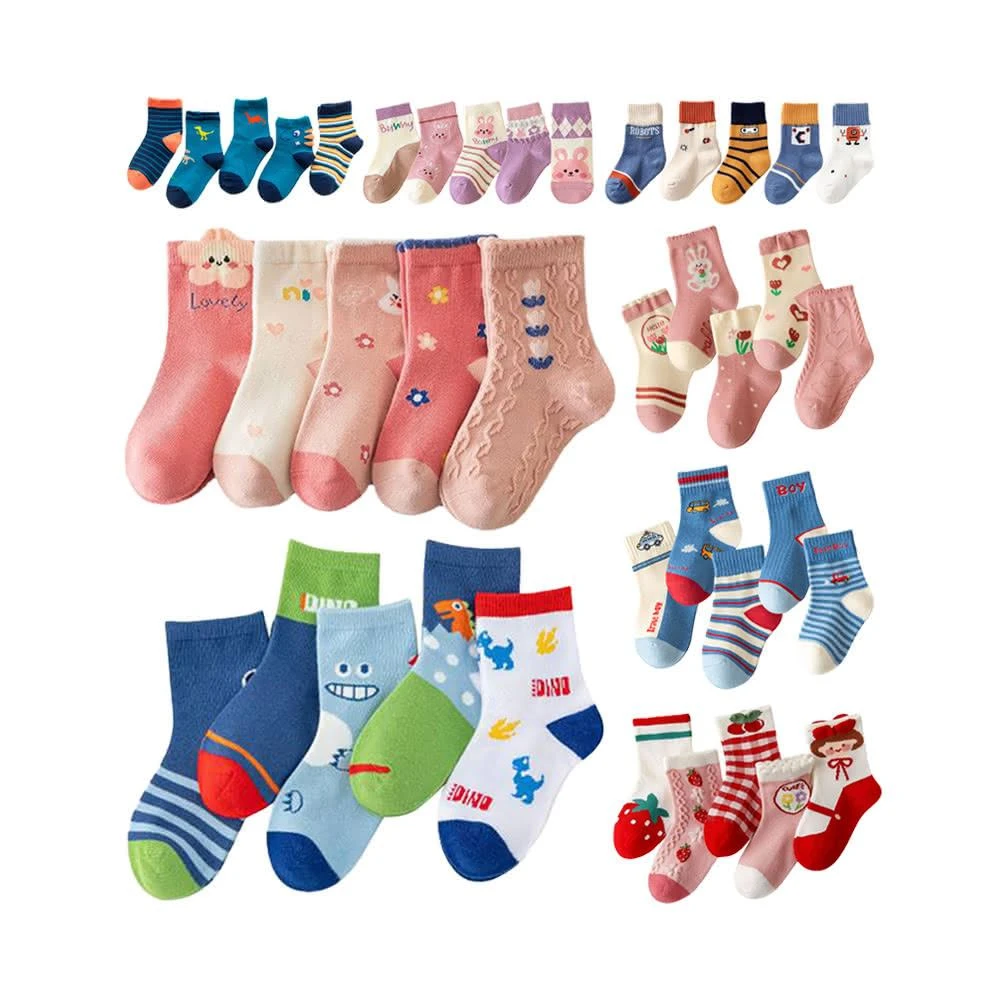 《粉紅桃子》兒童襪子-5雙組｜男童襪子 女童襪子 兒童襪 小朋友襪子 國小國中 棉質襪子 透氣排汗 高彈性