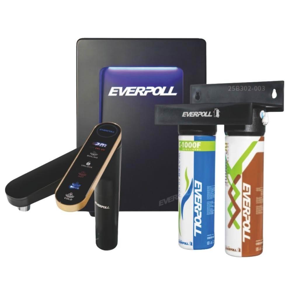 【EVERPOLL】EVB398 廚下型三溫UV觸控飲水機 ( 搭配 DCP-3000HA 經典複合淨水器) 贈全台安裝服務
