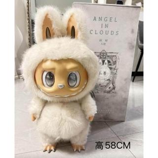 Labubu 大天使 LABUBU Zimomo THE MONSTERS 天使白色大首領大娃58cm