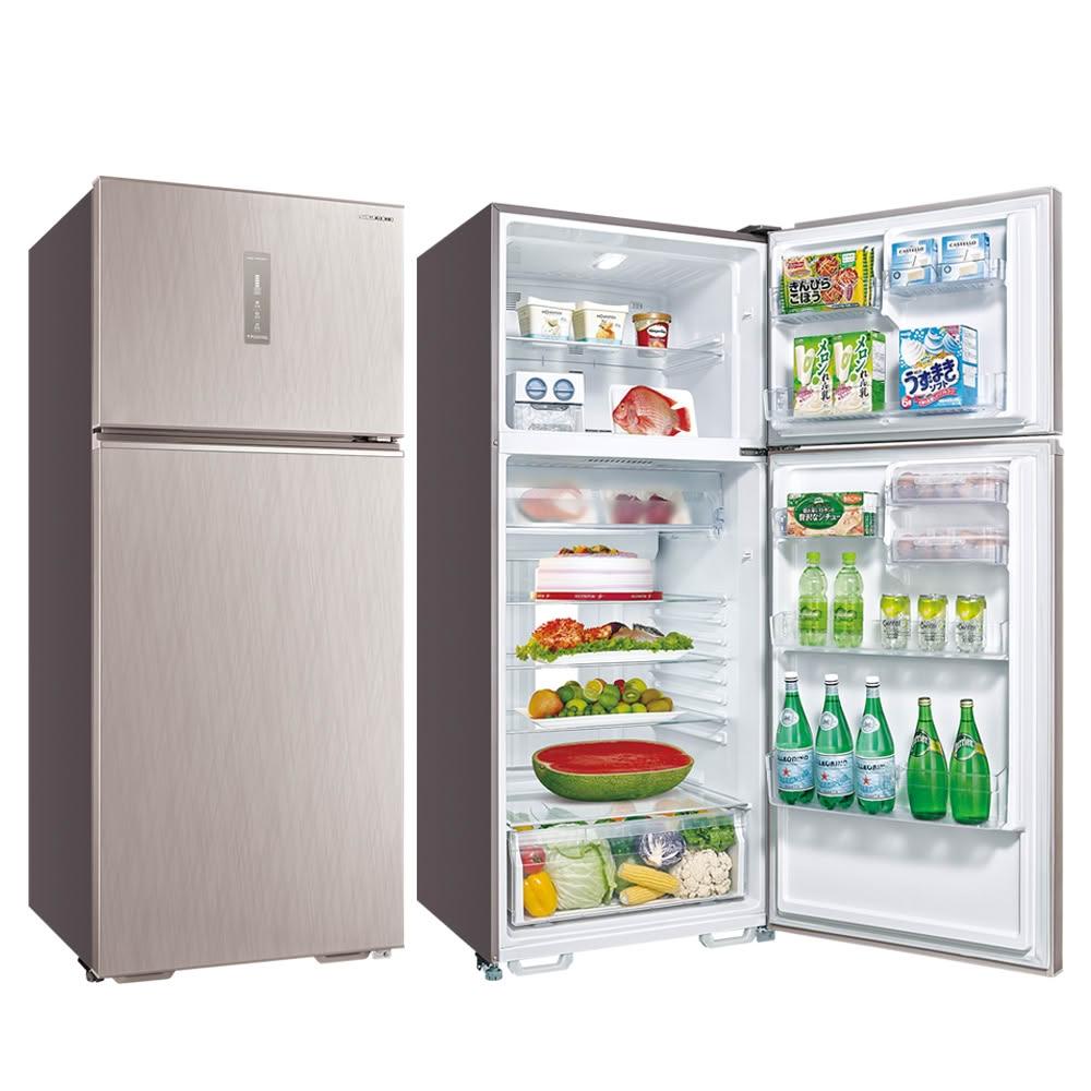 【SANLUX 台灣三洋】480公升一級能效雙門變頻冰箱SR-V480B(含拆箱定位+舊機回收)