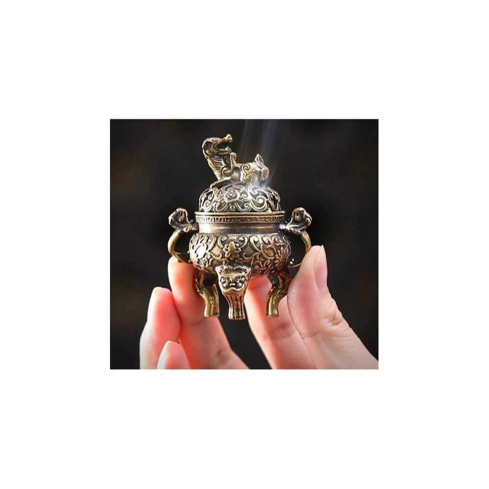 弘喧 指尖爐 越南 沉香 芽莊 惠安 助眠 安神 小祥雲 盤香 仿古 龍鳳呈祥 環香 煙供爐 三足香爐 銅製