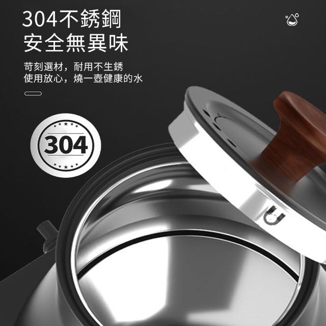 新羅台付長頸壺 電子溫控壺鵝頸壺手沖壺快煮壺(精準控溫細口控水流實木把手0.9L