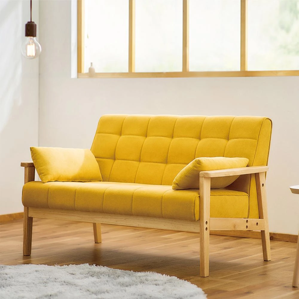 【IRIS】實木雙人布沙發 WFS-2S (休閒椅/日式沙發/附抱枕)