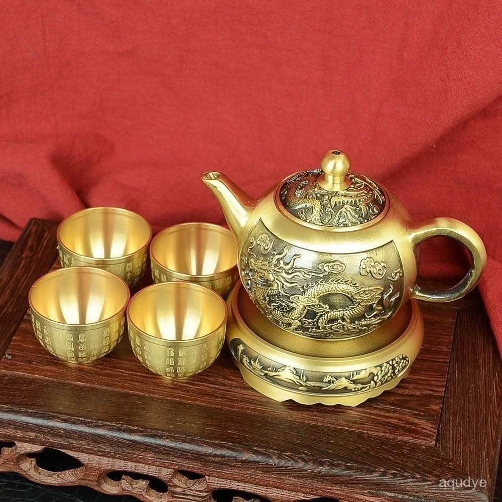 銅酒壺銅酒杯龍鳳銅茶壺家用供佛拜神酒純銅茶壺酒壺水壺敬水壺淨水壺僊