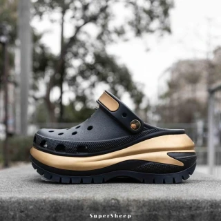 こーか Crocs】Crocs 卡駱馳Mega Crush 經典光輪花呢克駱格女鞋黑金210368-072