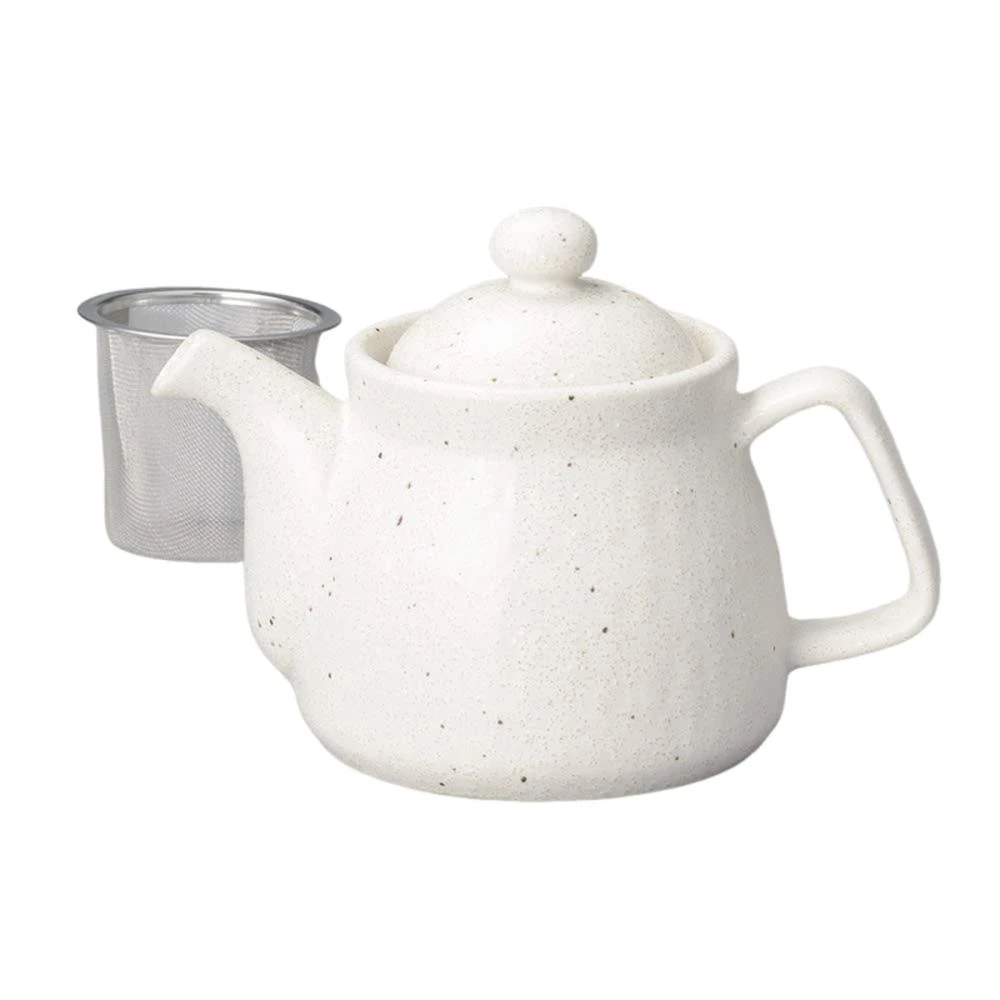 日本製 佐倉嚴選 霧面白色茶壺 600ML 附濾網 霧面布紋 日本茶壺 陶瓷茶壺 急須 泡茶壺 茶葉 茶具 茶壺 送禮