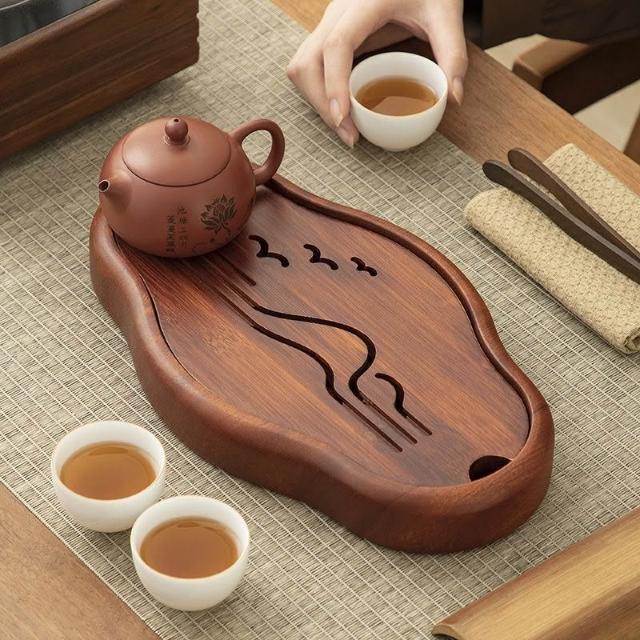 花梨木小茶臺小型乾泡盤辦公瀝茶盤實木茶盤儲水式蓄水小茶臺