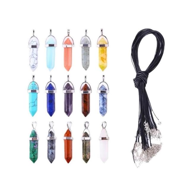 開運堂】現貨3cm原石六角柱天然水晶靈擺水晶柱吊墜水晶子彈頭六角柱