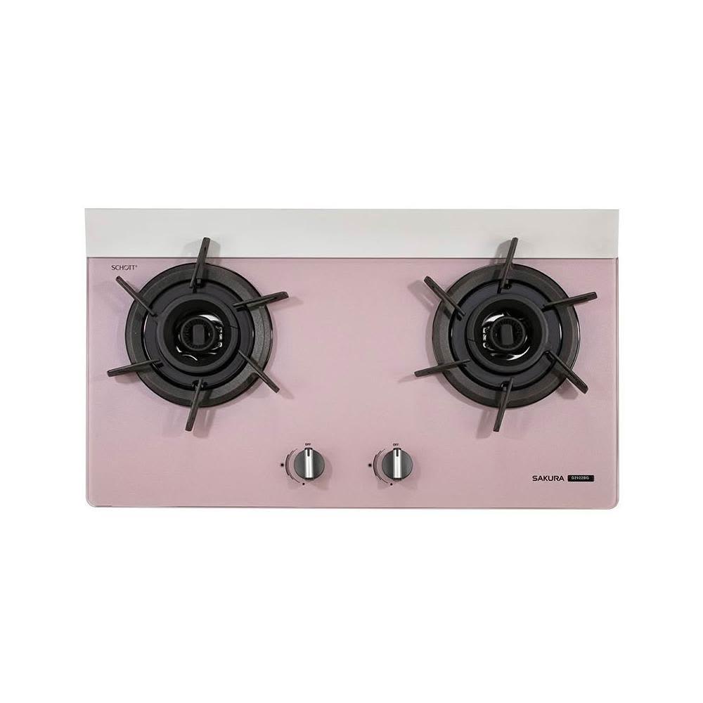 SAKURA櫻花 智能 雙炫火 二口 玻璃檯面爐  G2922BG 胭脂粉 瓦斯爐 雙炫火  (全國安裝) 粉紅色