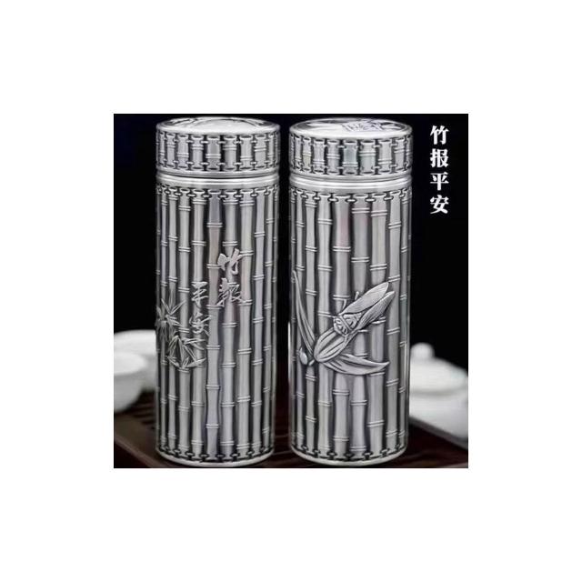 免運+ 台灣出貨可開統編999純銀高級銀水杯足銀內膽全銀養生保健茶杯高