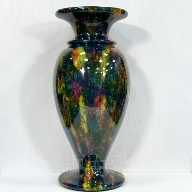 御古齋】台灣花東一級七彩玉大花瓶花器藝品品相漂亮色彩豔麗工藝品居家
